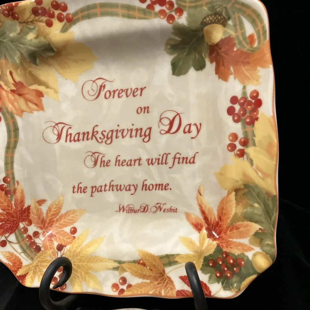 222 Fifth Autumn Family Celebration 10in Serving Dish & Thanksgiving Cornucopia